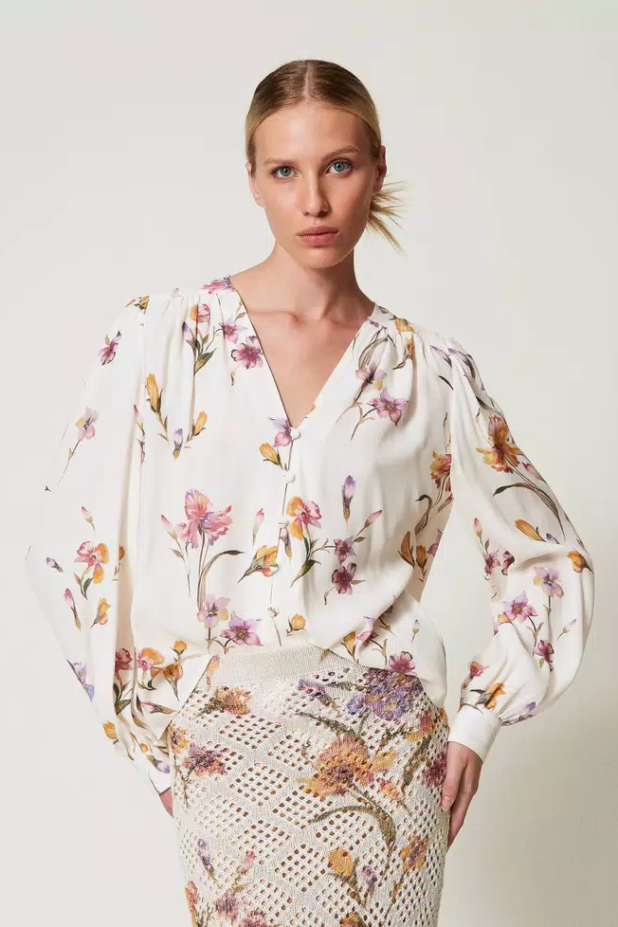 Crêpe de Chine floral shirt - Twinset