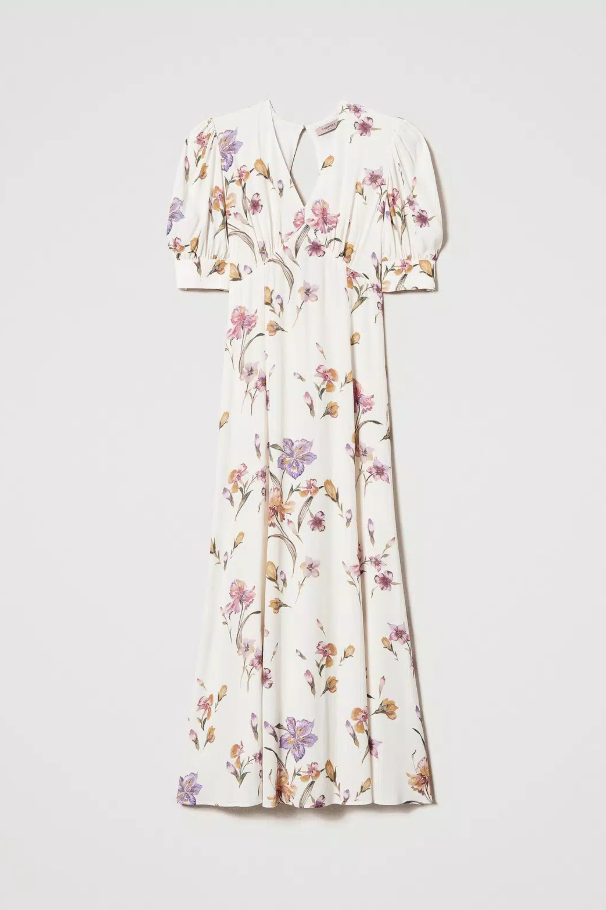 Long crêpe de Chine floral dress - Twinset