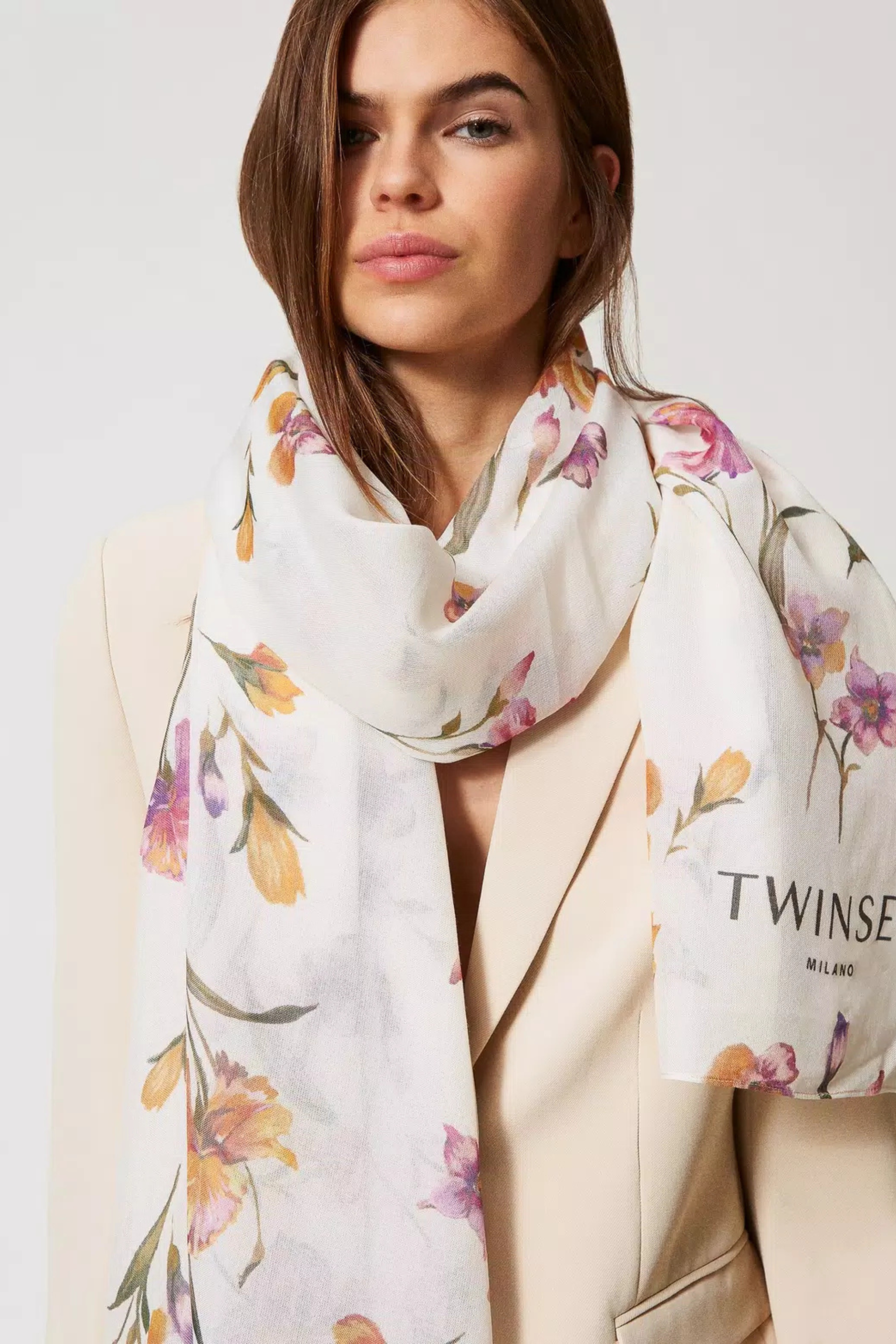 Stole with floral print - Twinset