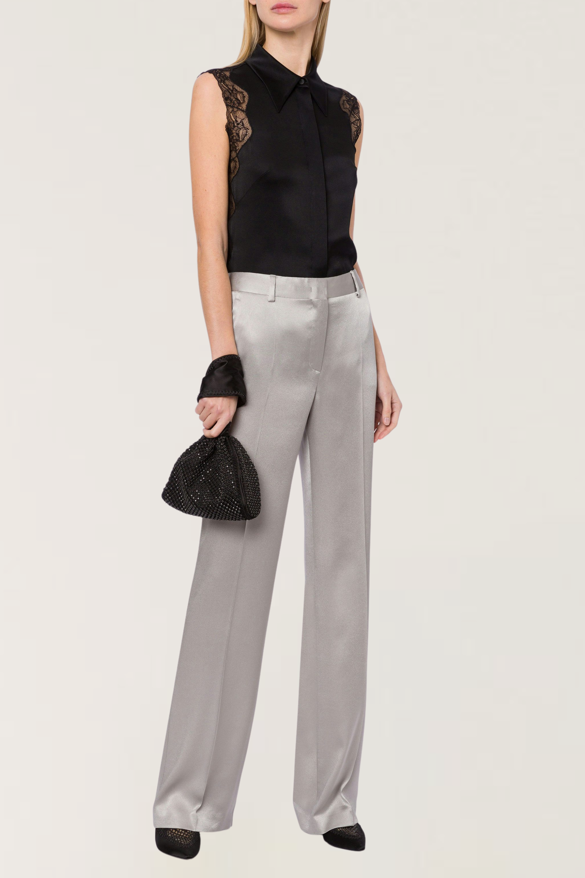 Tailored satin trousers - Alberta Ferretti