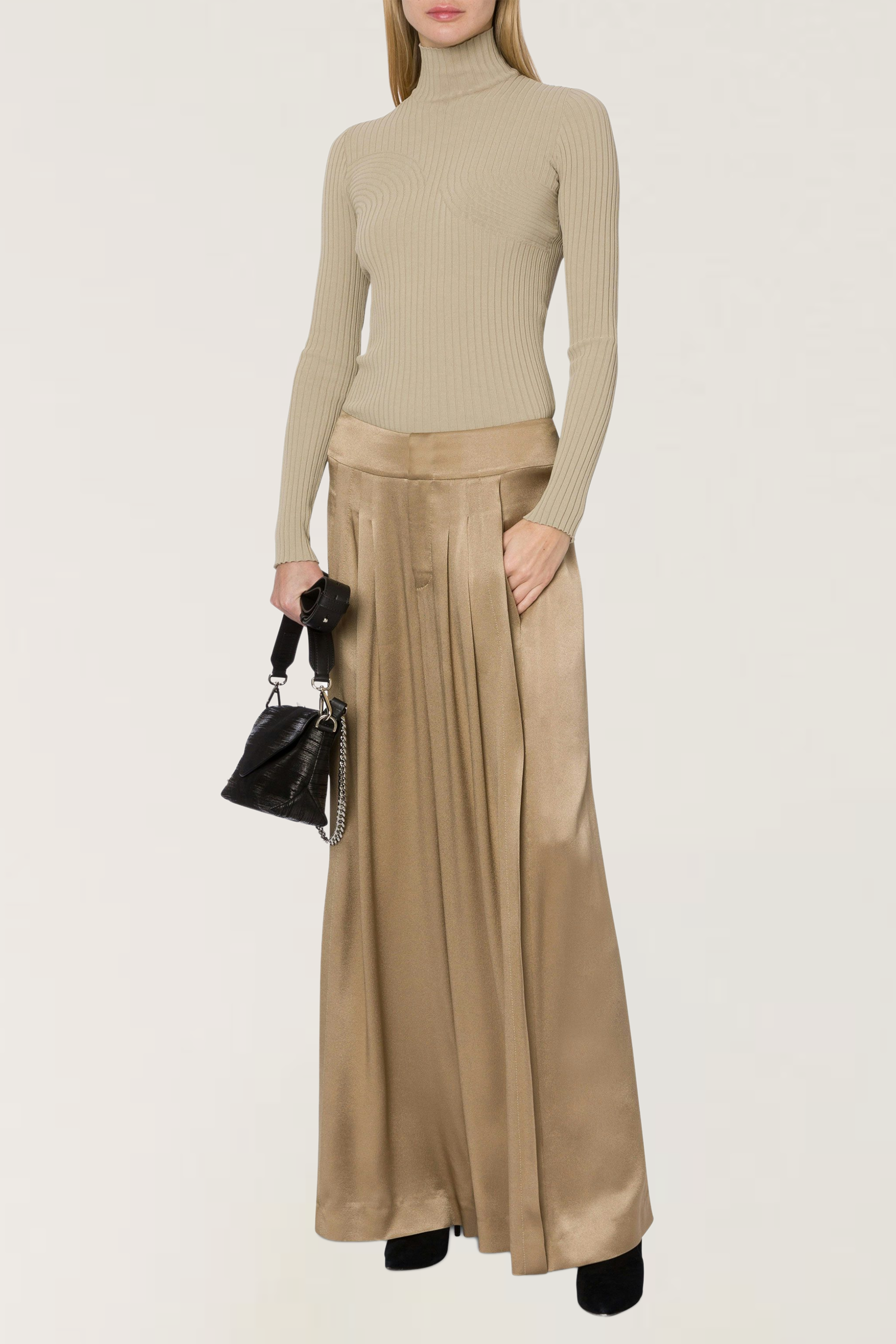 Pleated satin trousers - Alberta Ferretti