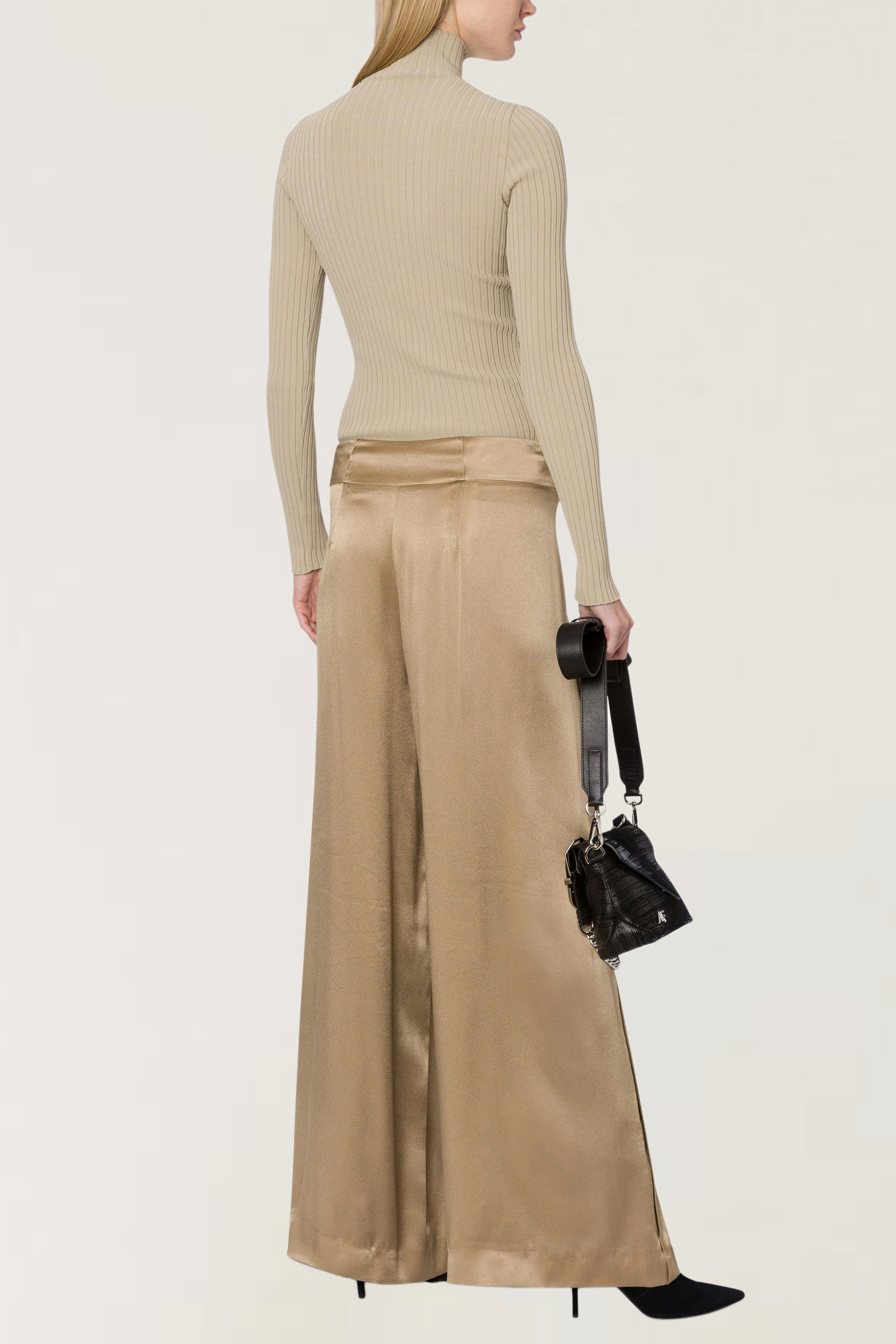 Pleated satin trousers - Alberta Ferretti