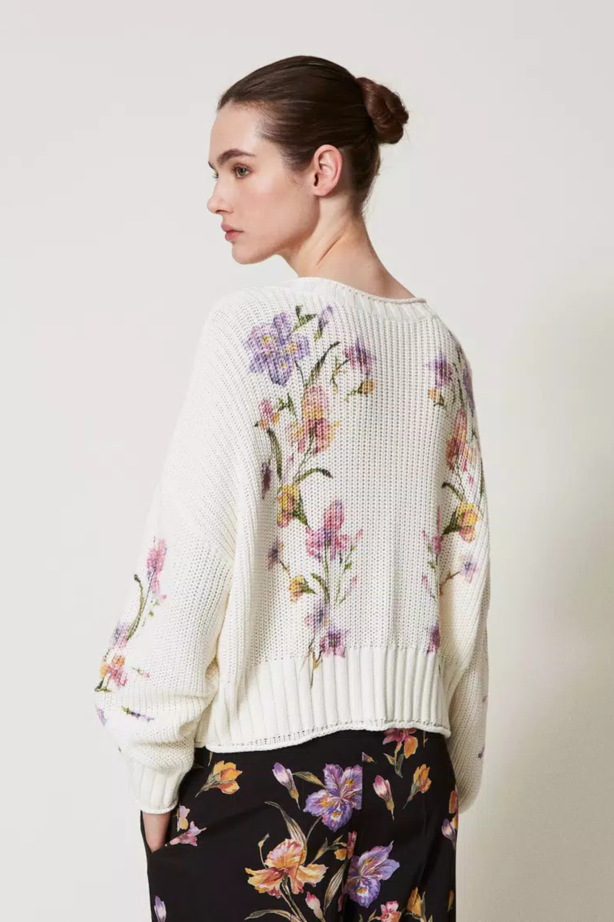 Cardigan-jumper with floral print - Twinset