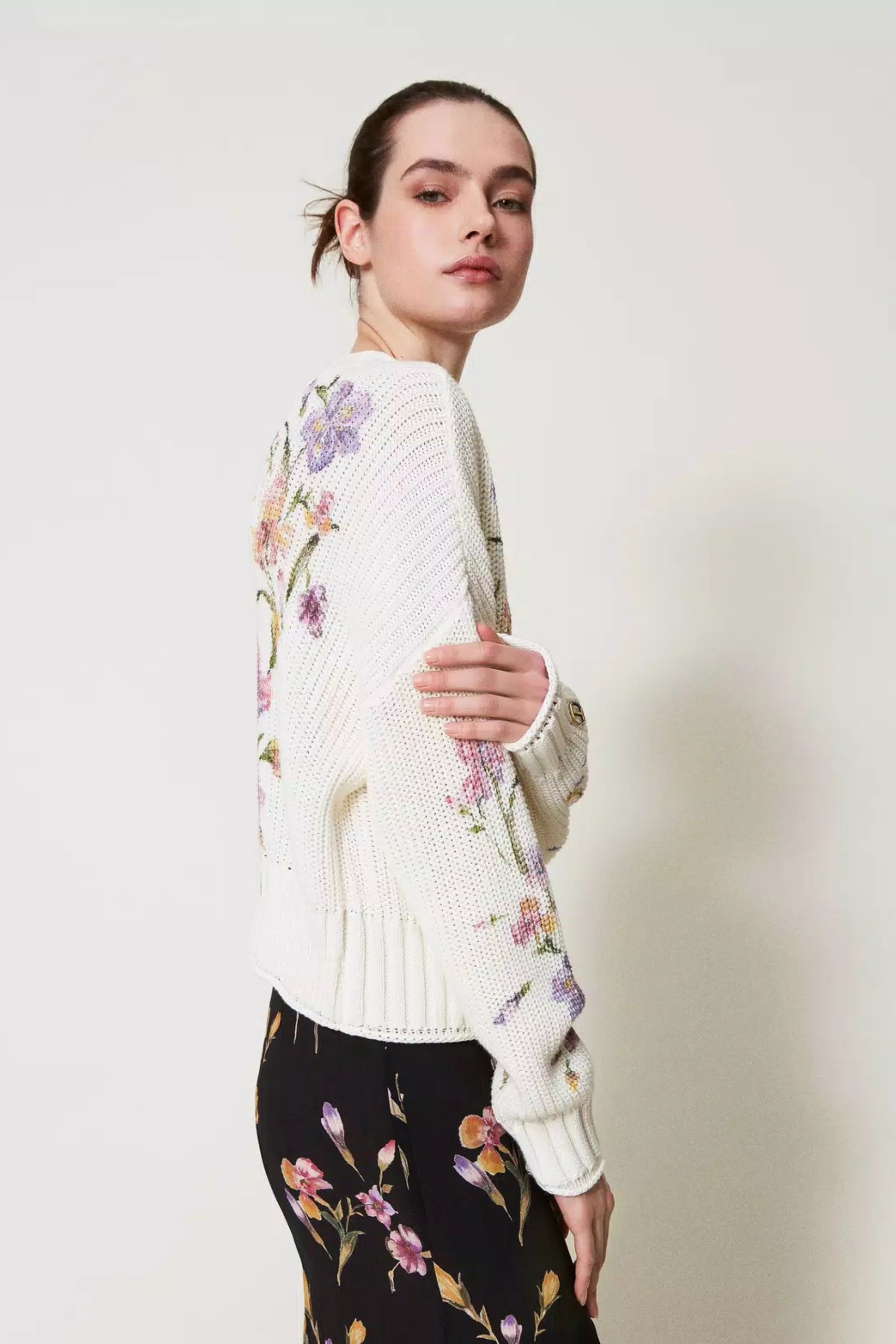 Cardigan-jumper with floral print - Twinset