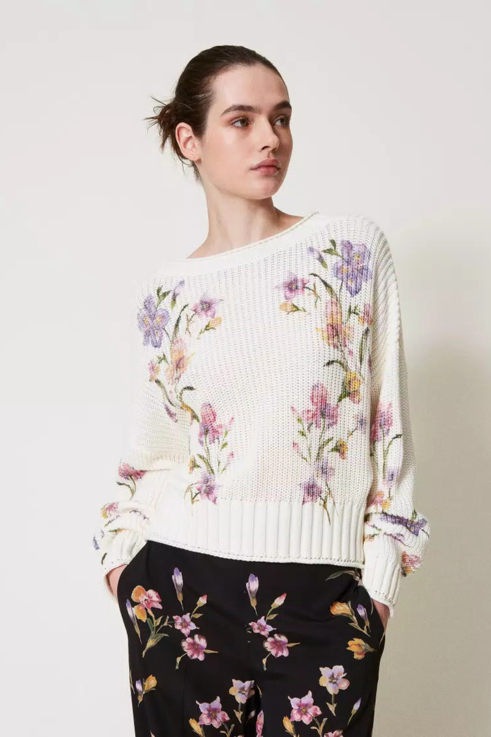 Cardigan-jumper with floral print - Twinset