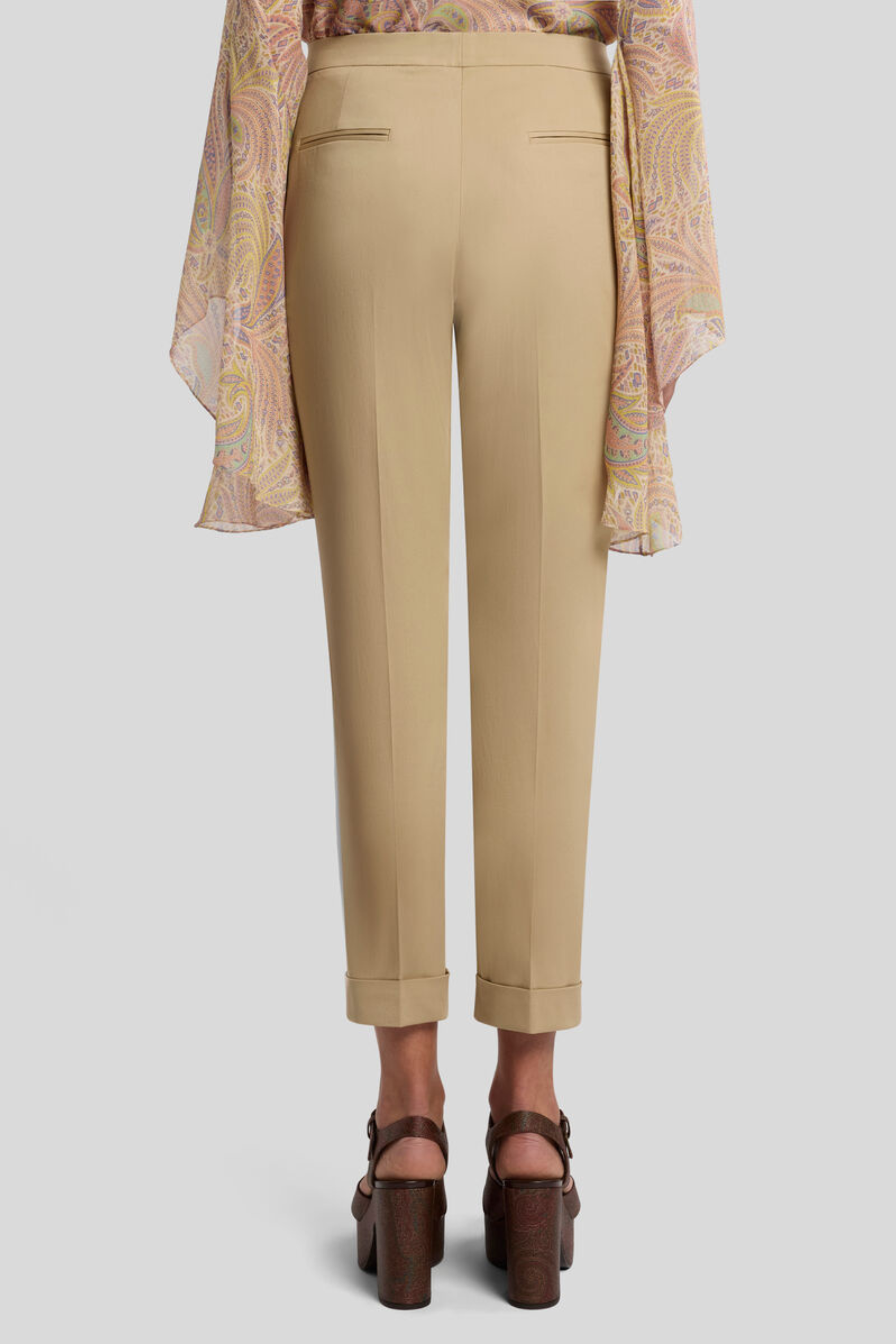 Cropped stretch cotton trousers - Etro