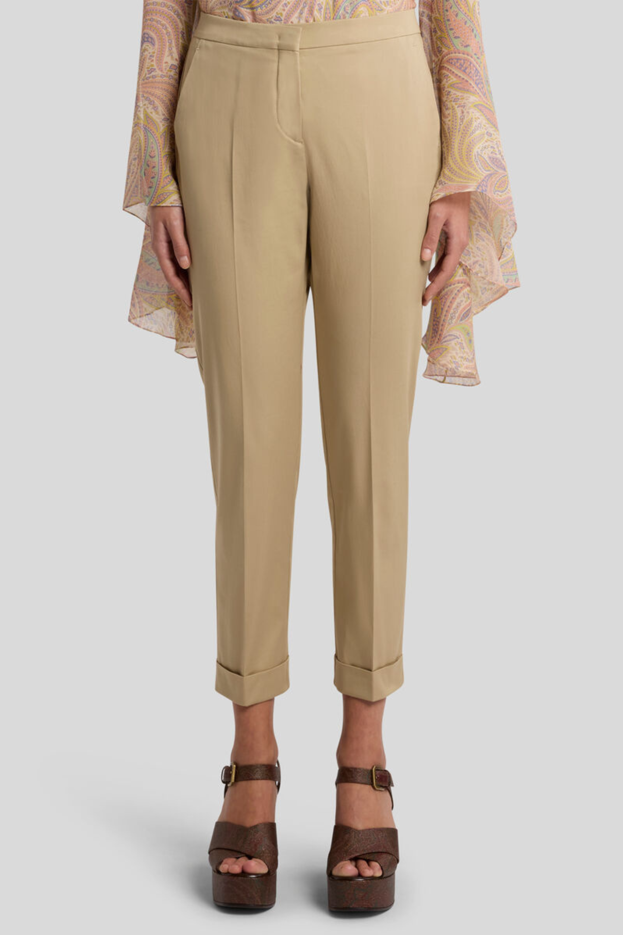 Cropped stretch cotton trousers - Etro