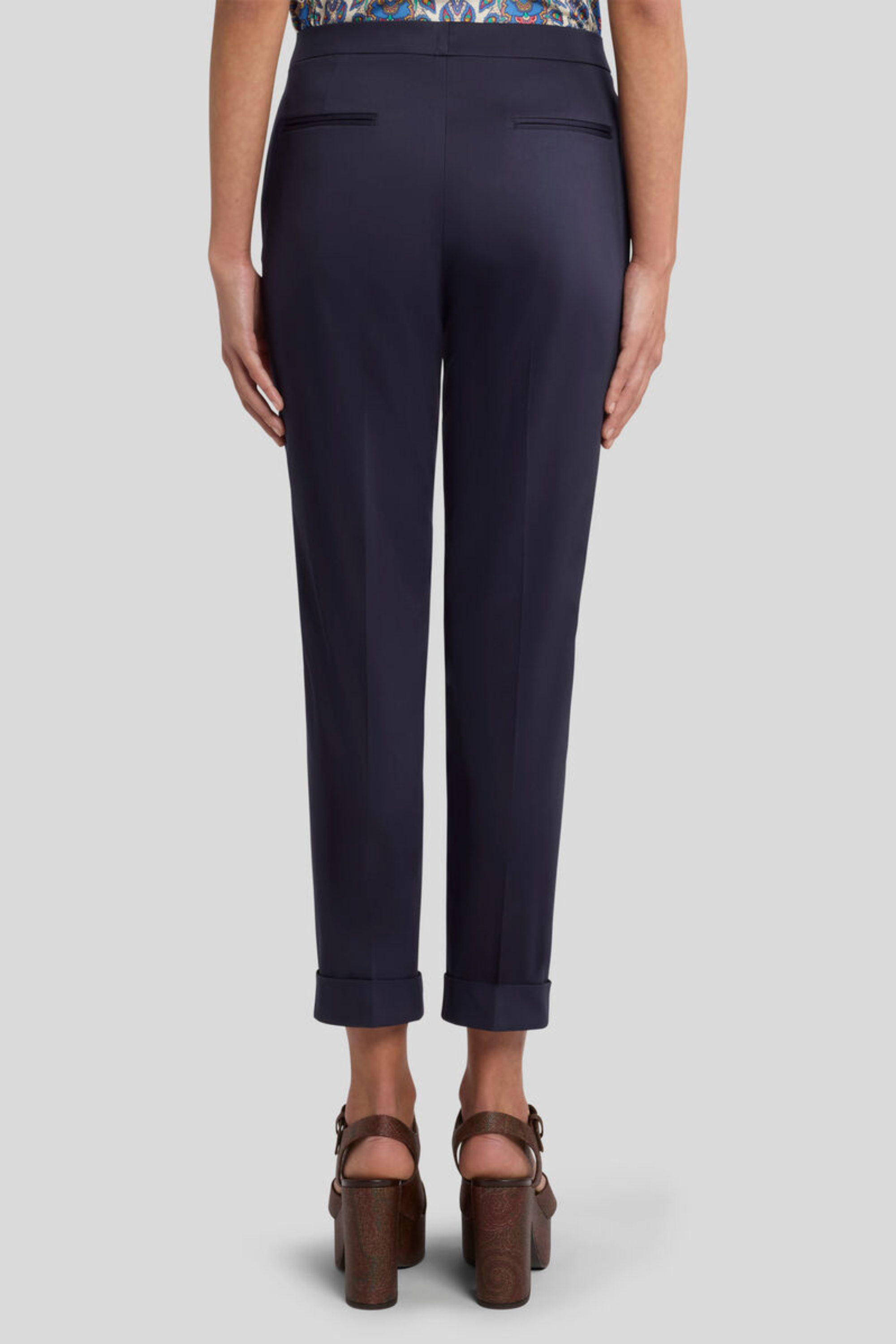 Cropped stretch cotton trousers - Etro