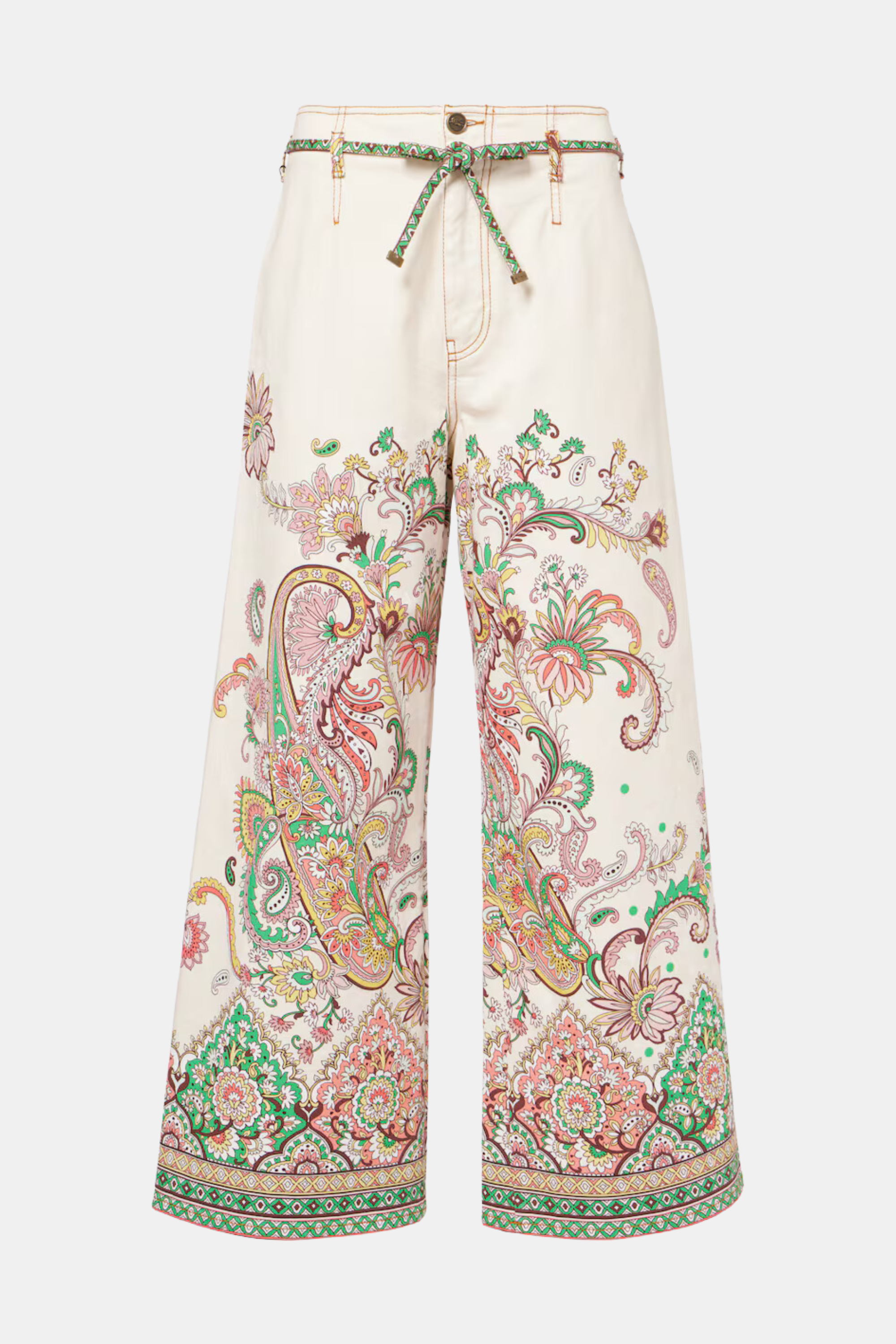 Printed cotton-blend wide-leg pants - Etro