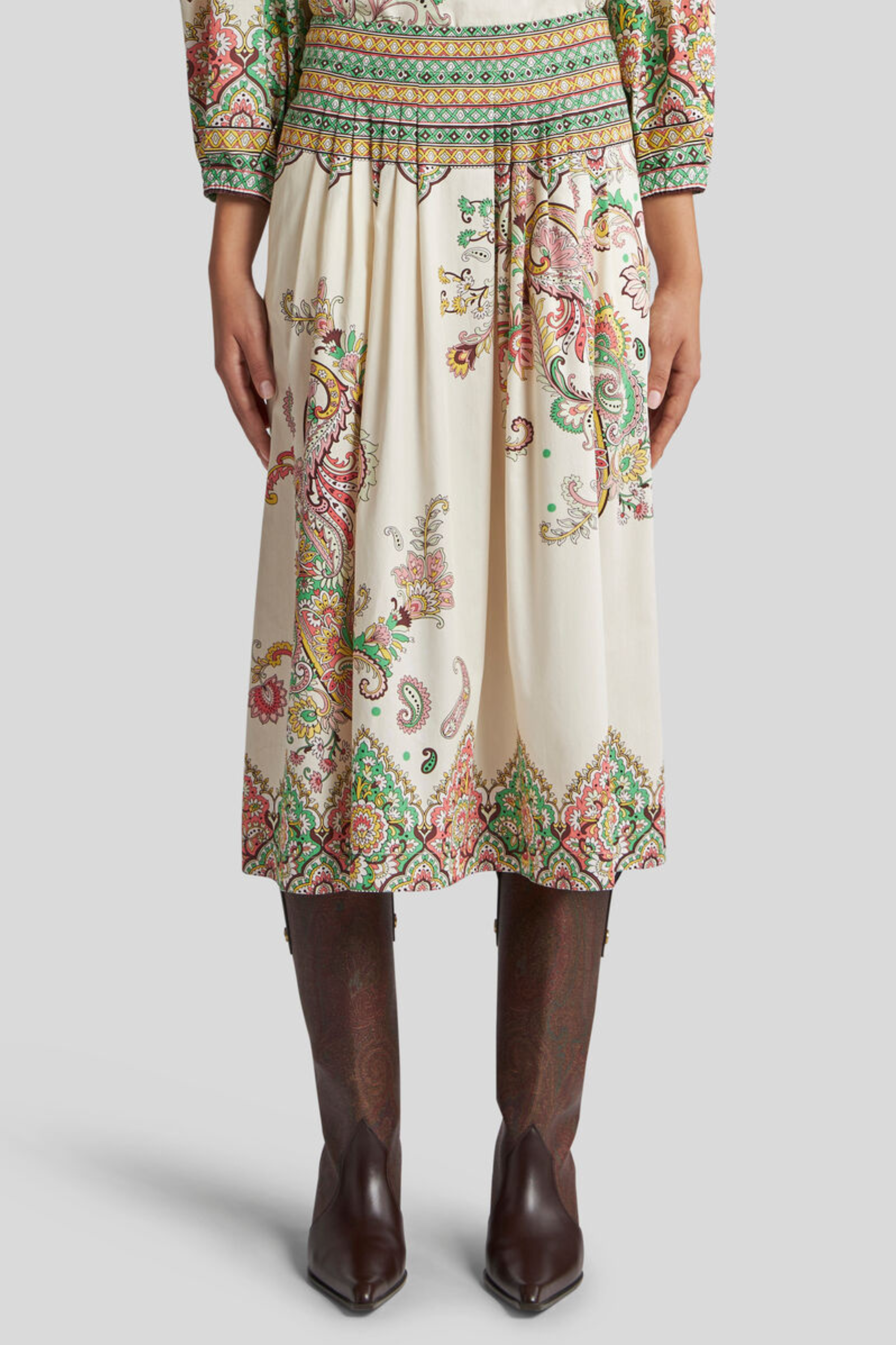 Paisley printed cotton poplin midi skirt - Etro