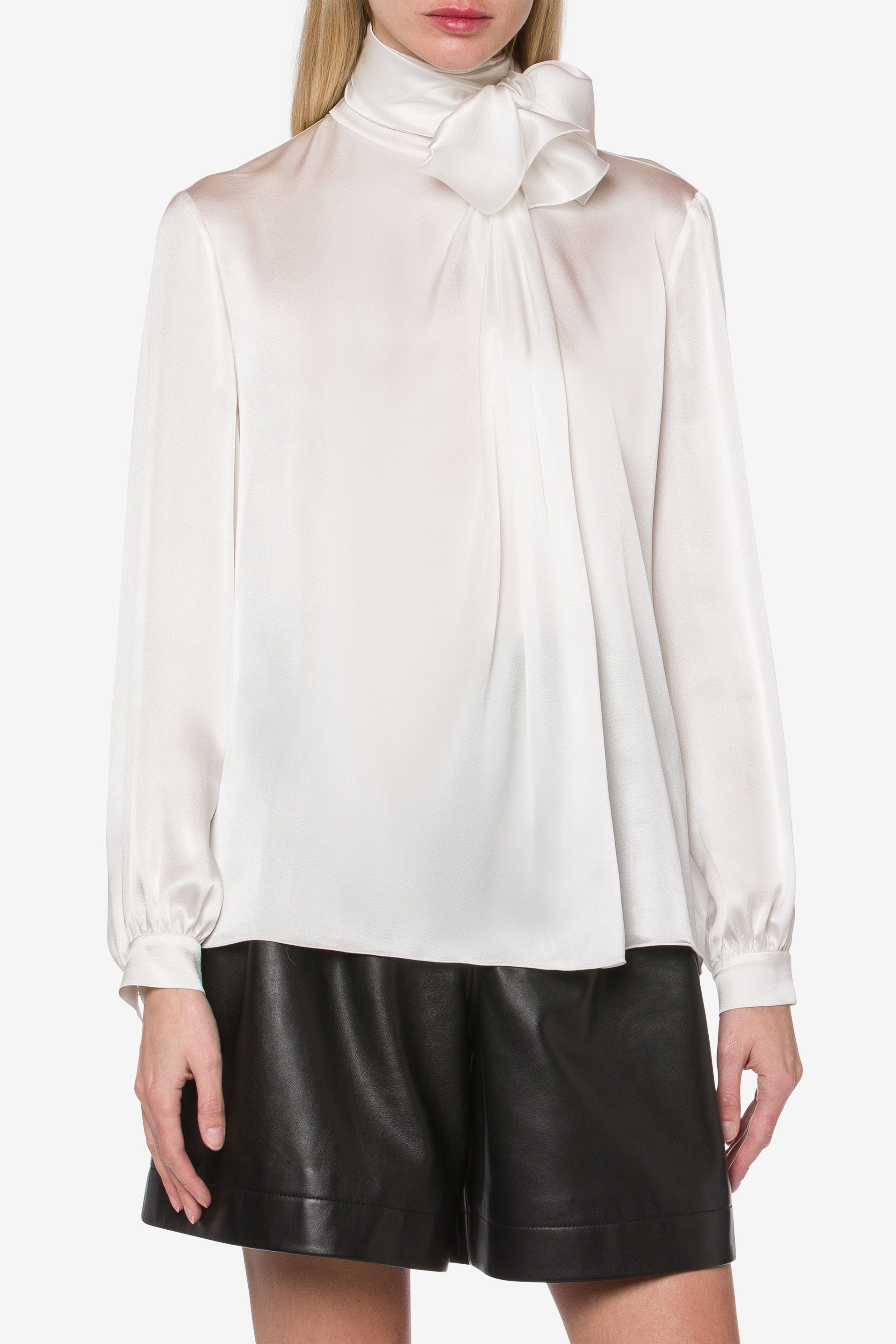 Satin Lavaliere Shirt - Alberta Ferretti