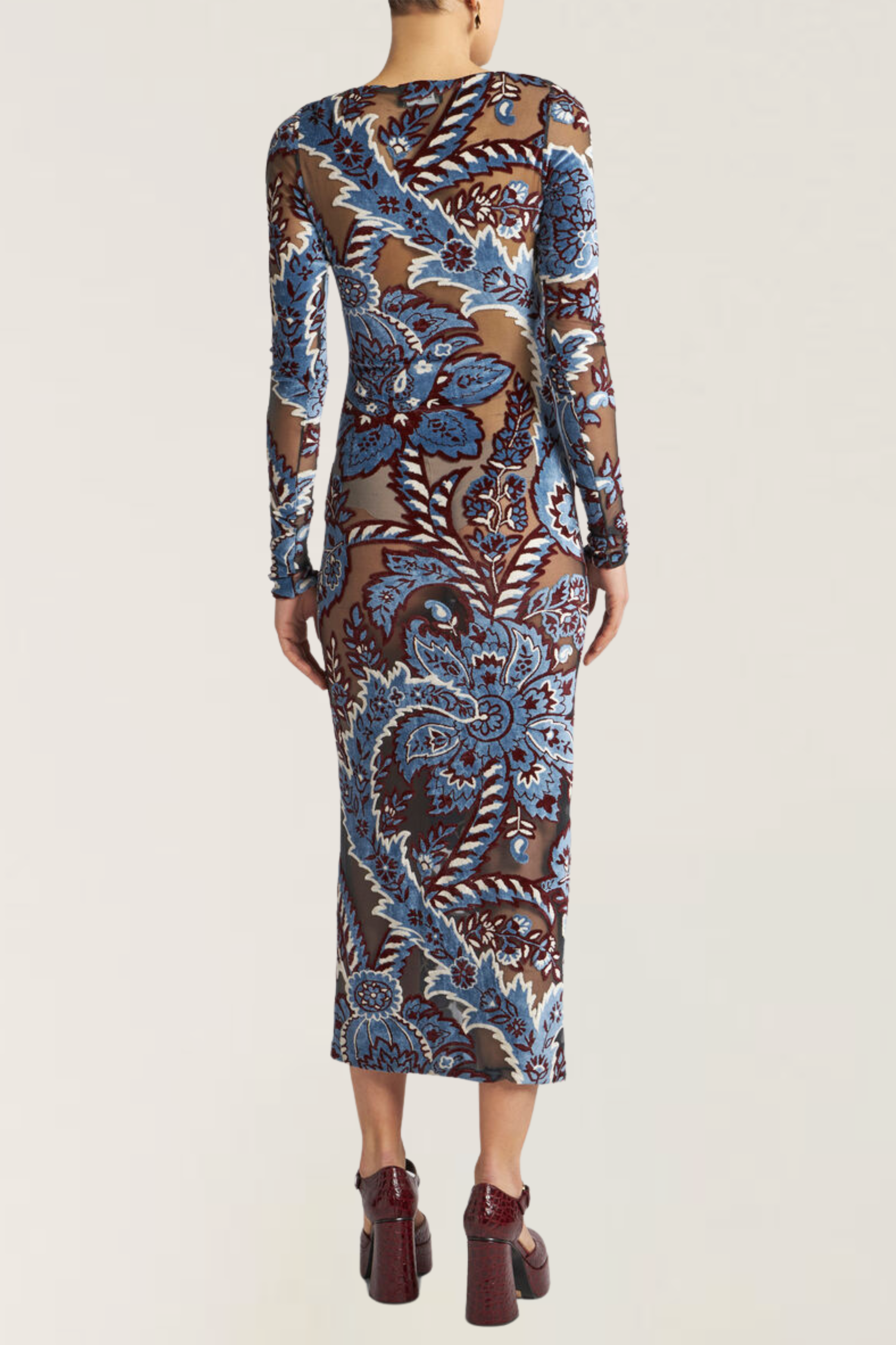 Tulle & Jacquard velvet dress -  Etro