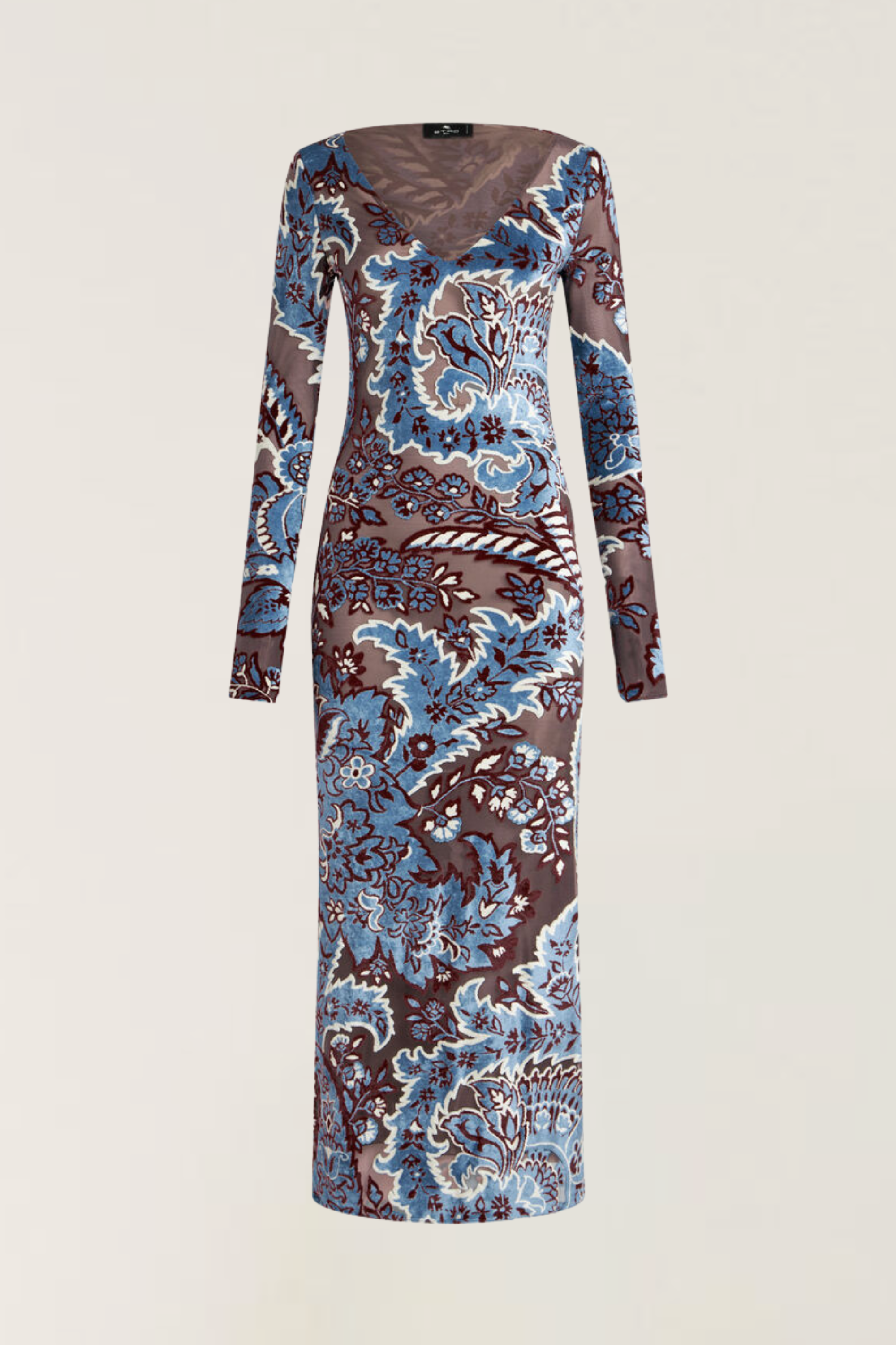 Tulle & Jacquard velvet dress -  Etro