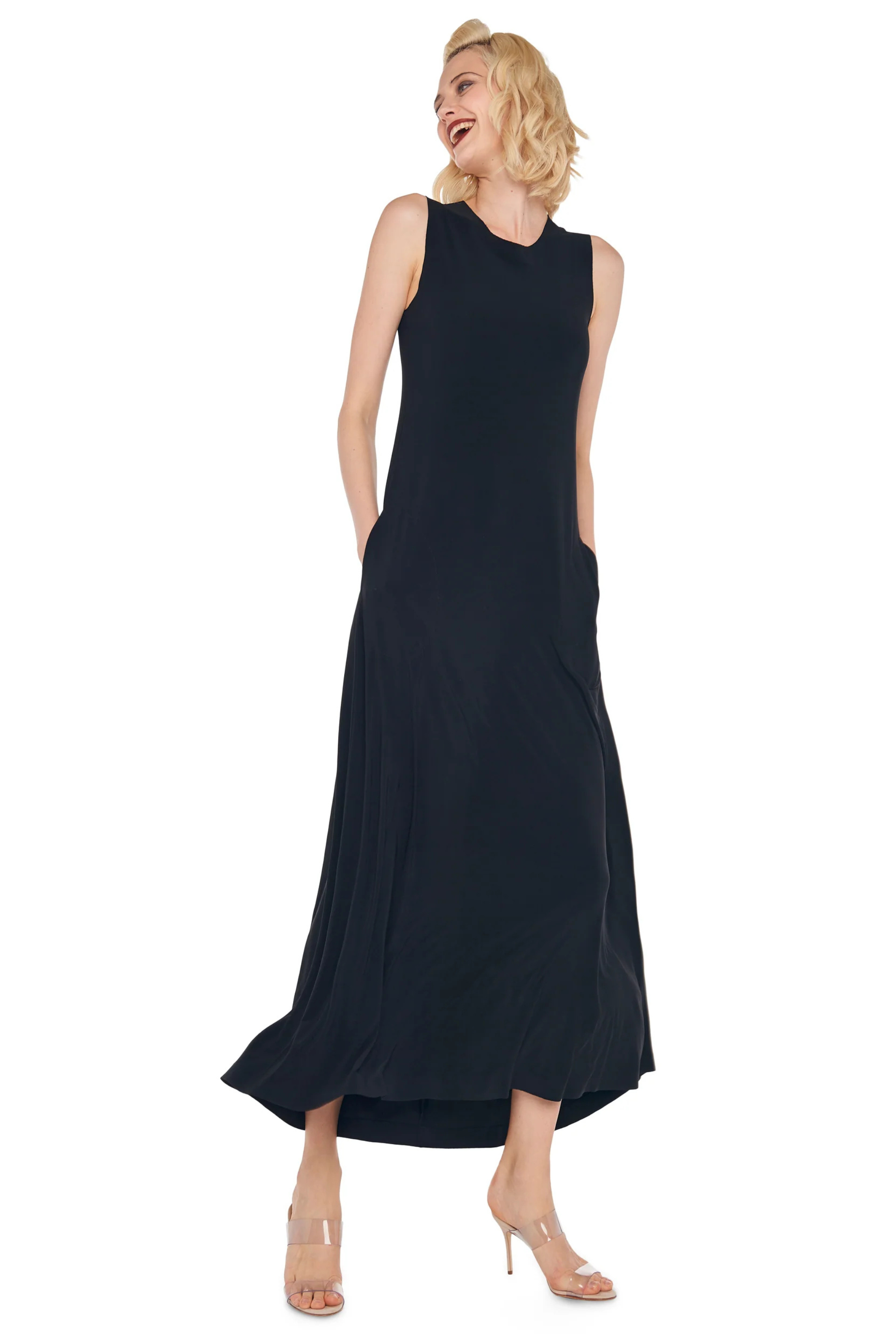 Sleeveless long swing dress - Norma Kamali