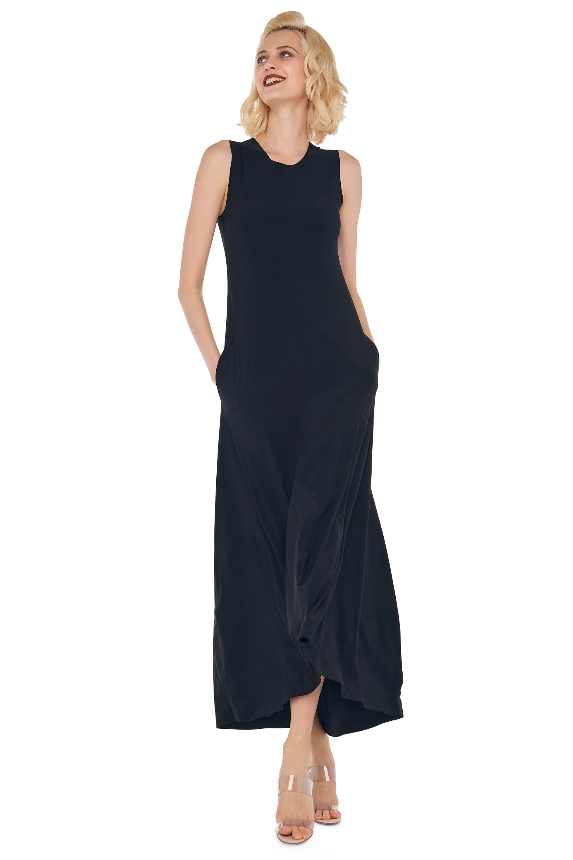 Sleeveless long swing dress - Norma Kamali