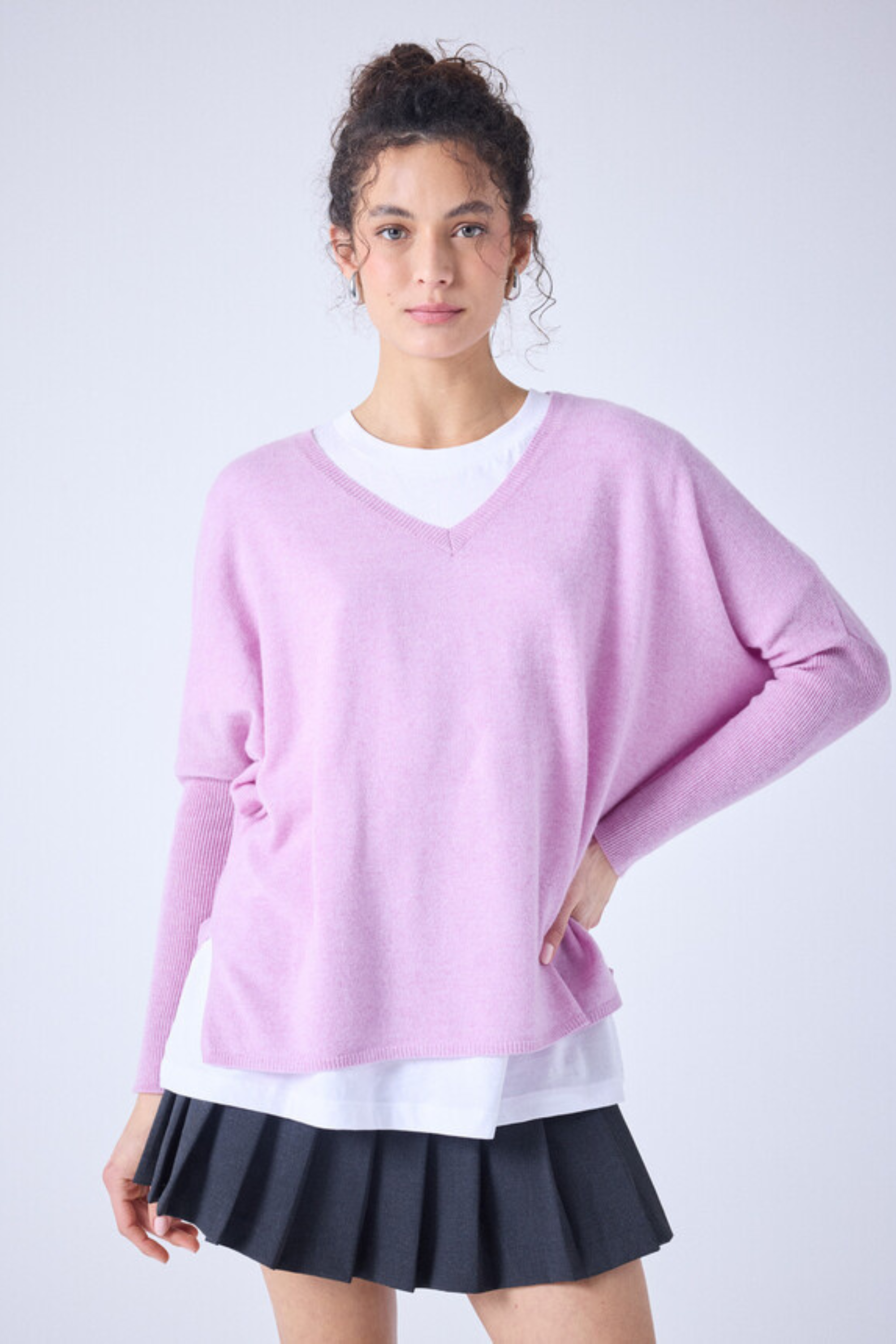 Camille cashmere v-neck poncho jumper - Absolut Cashmere