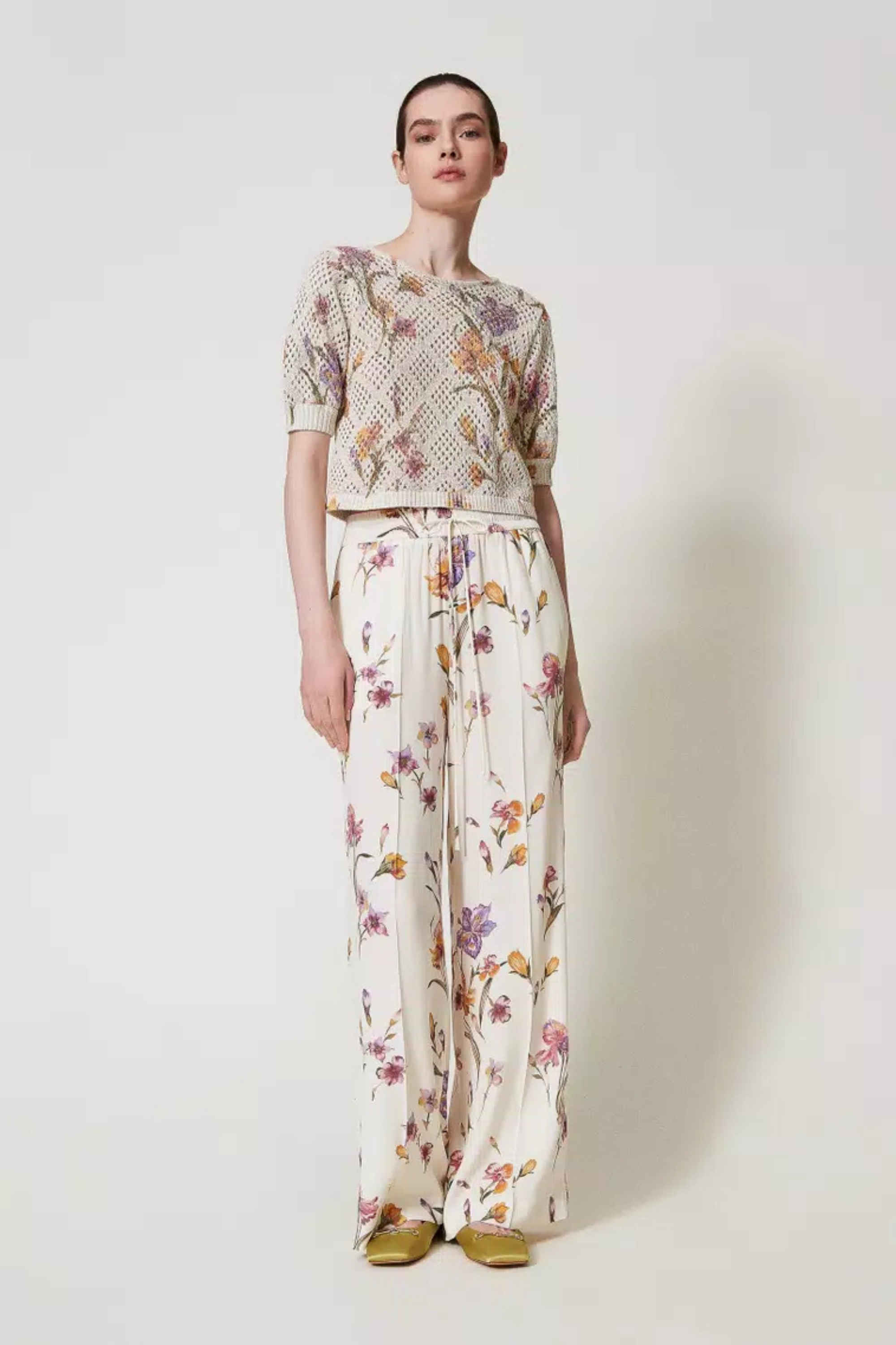 Crepe de Chine floral trousers - Twinset