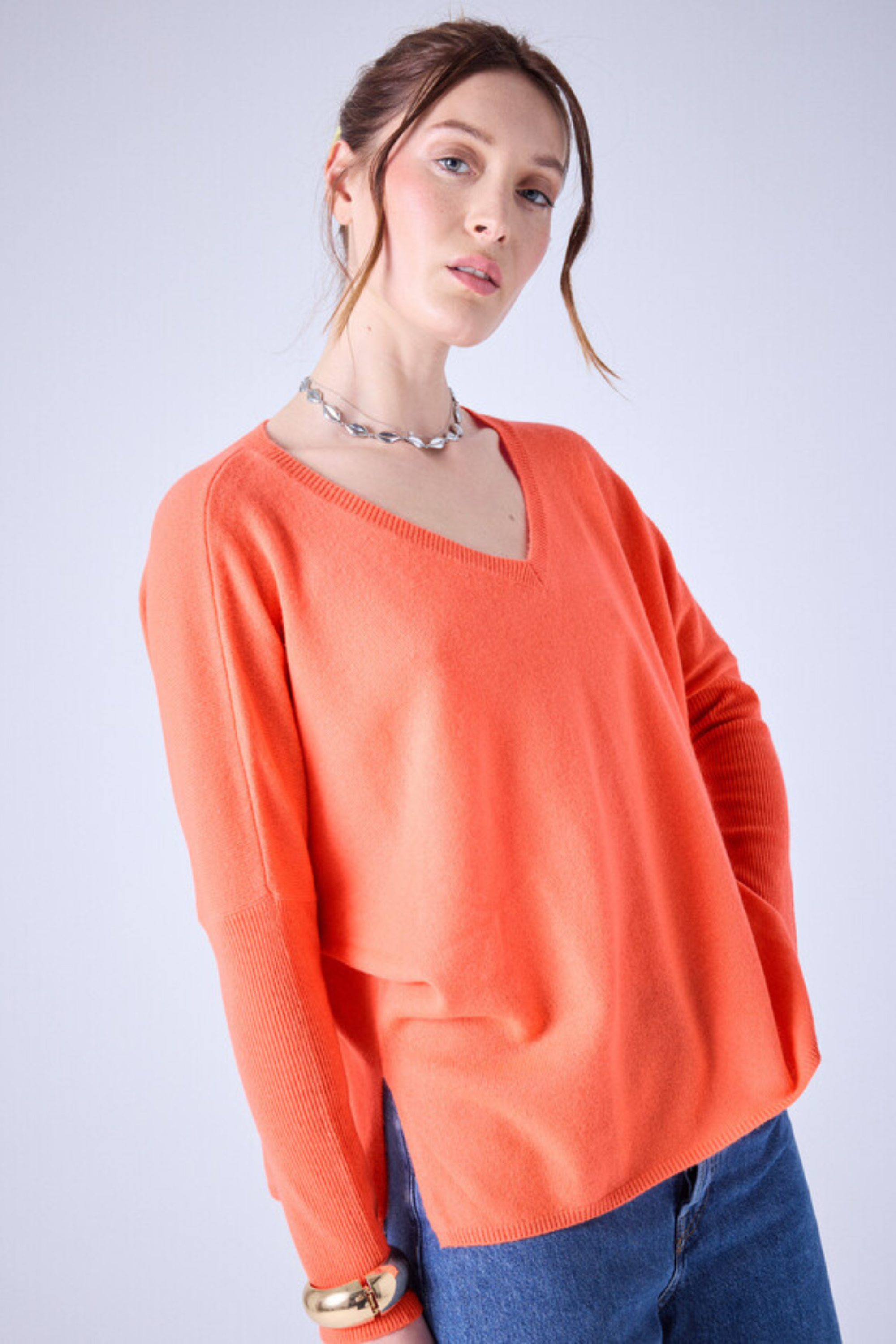 Camille cashmere v-neck poncho jumper - Absolut Cashmere