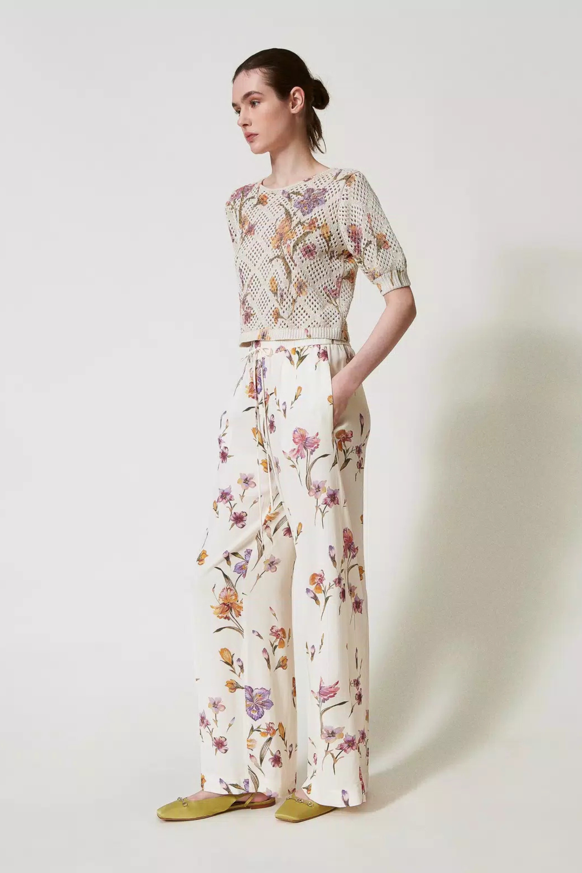 Crepe de Chine floral trousers - Twinset