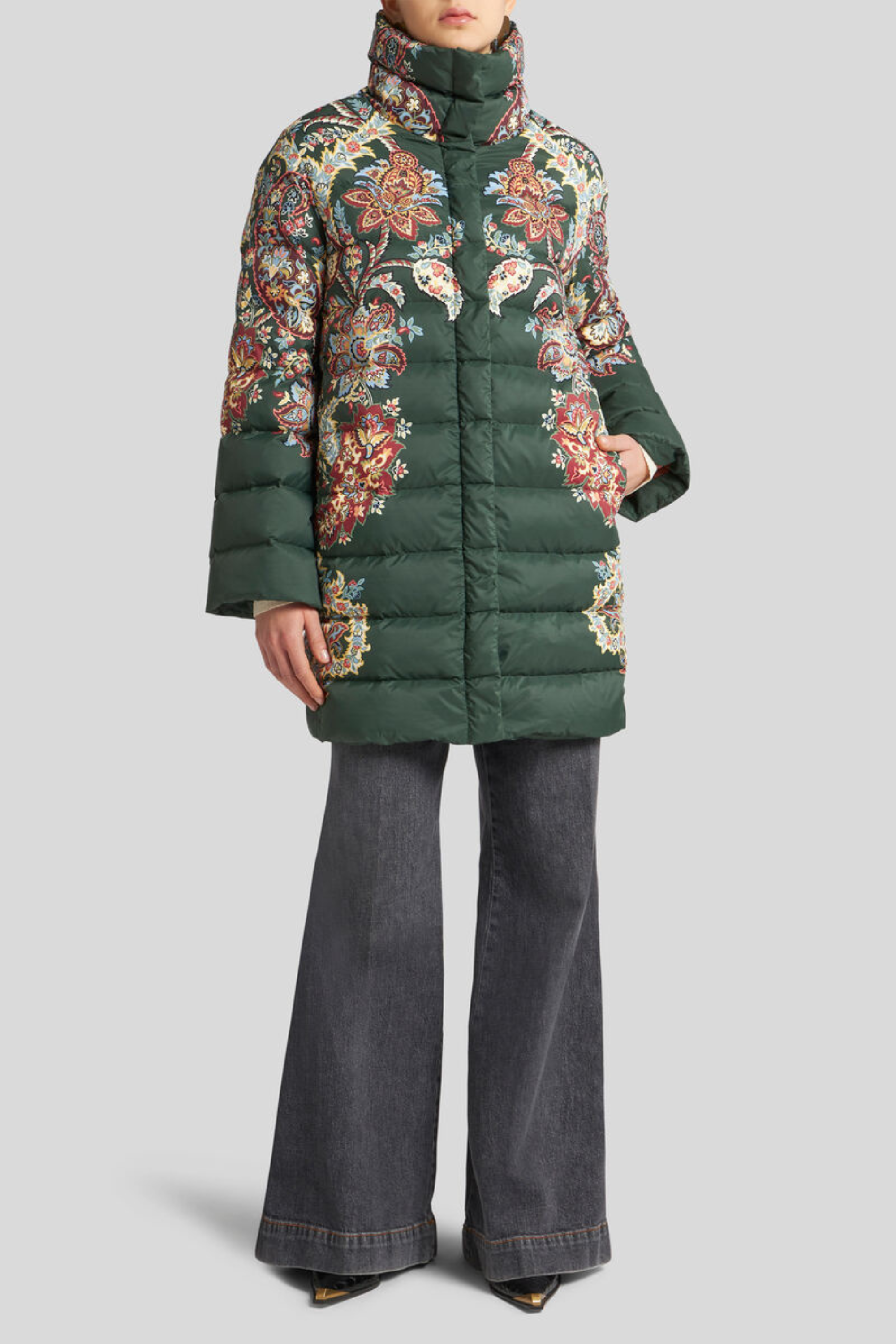 Printed Nylon Down Jacket - Etro