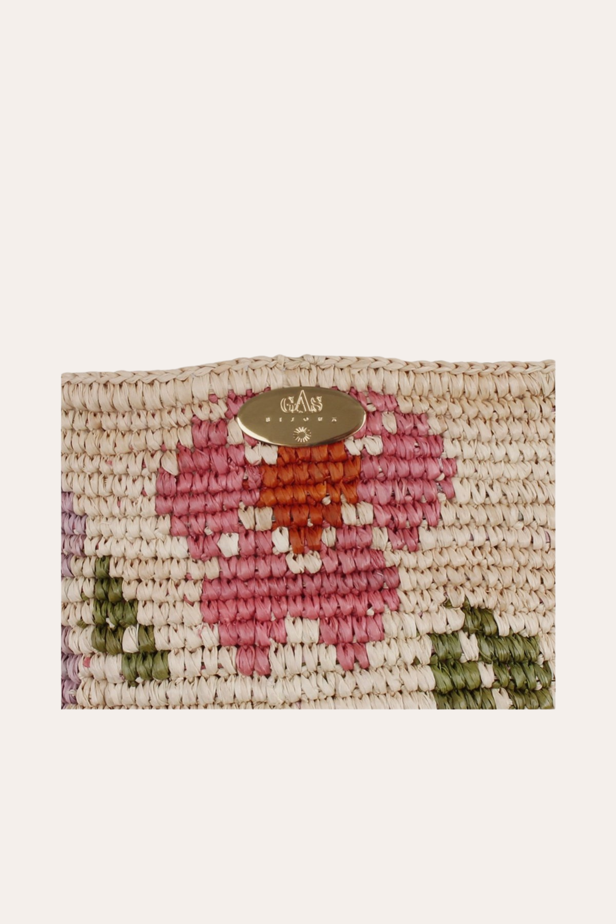 Floral bucket bag raffia - Gas Bijoux