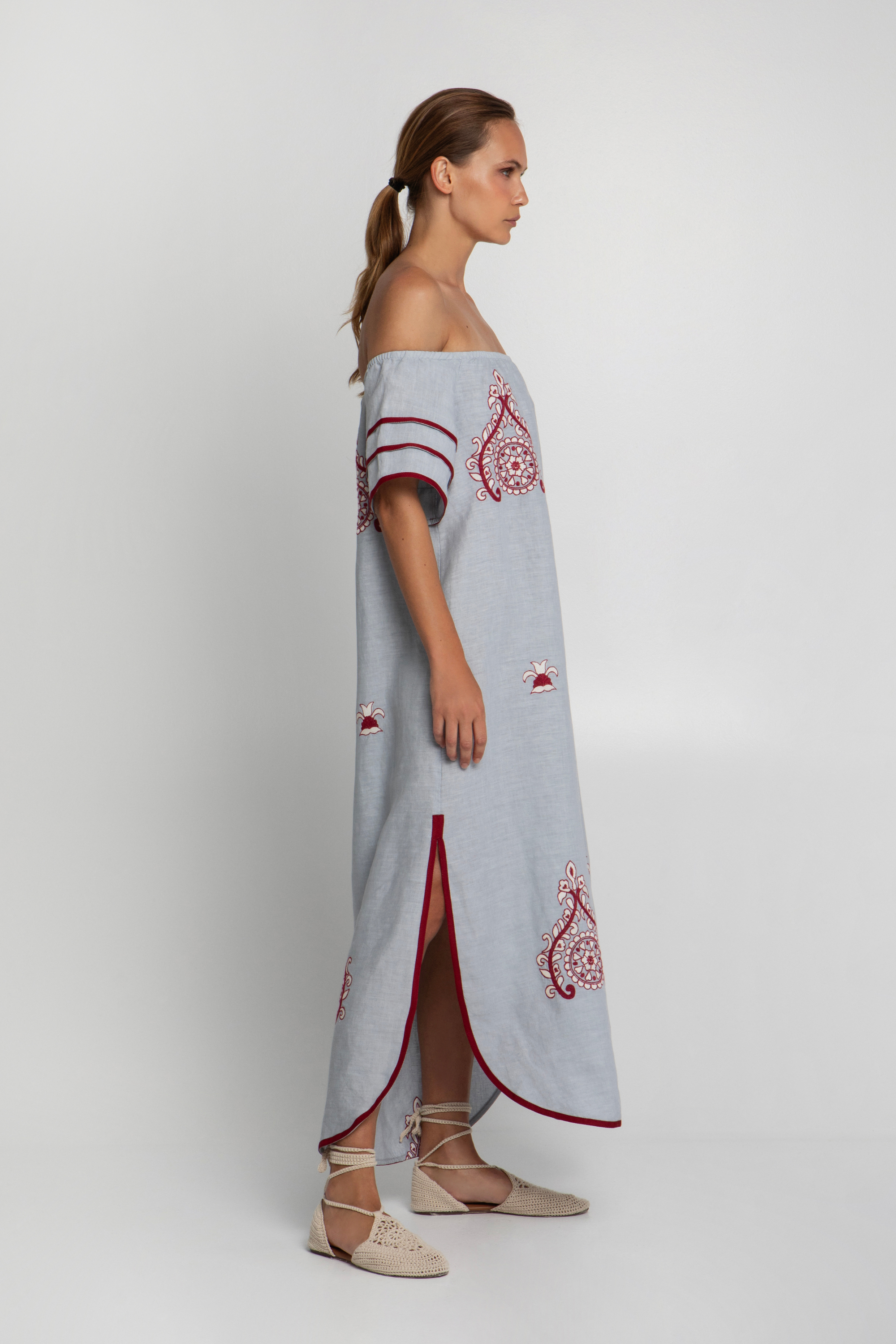 Off-shoulder dress Pitharion - Greek Archaic Kori