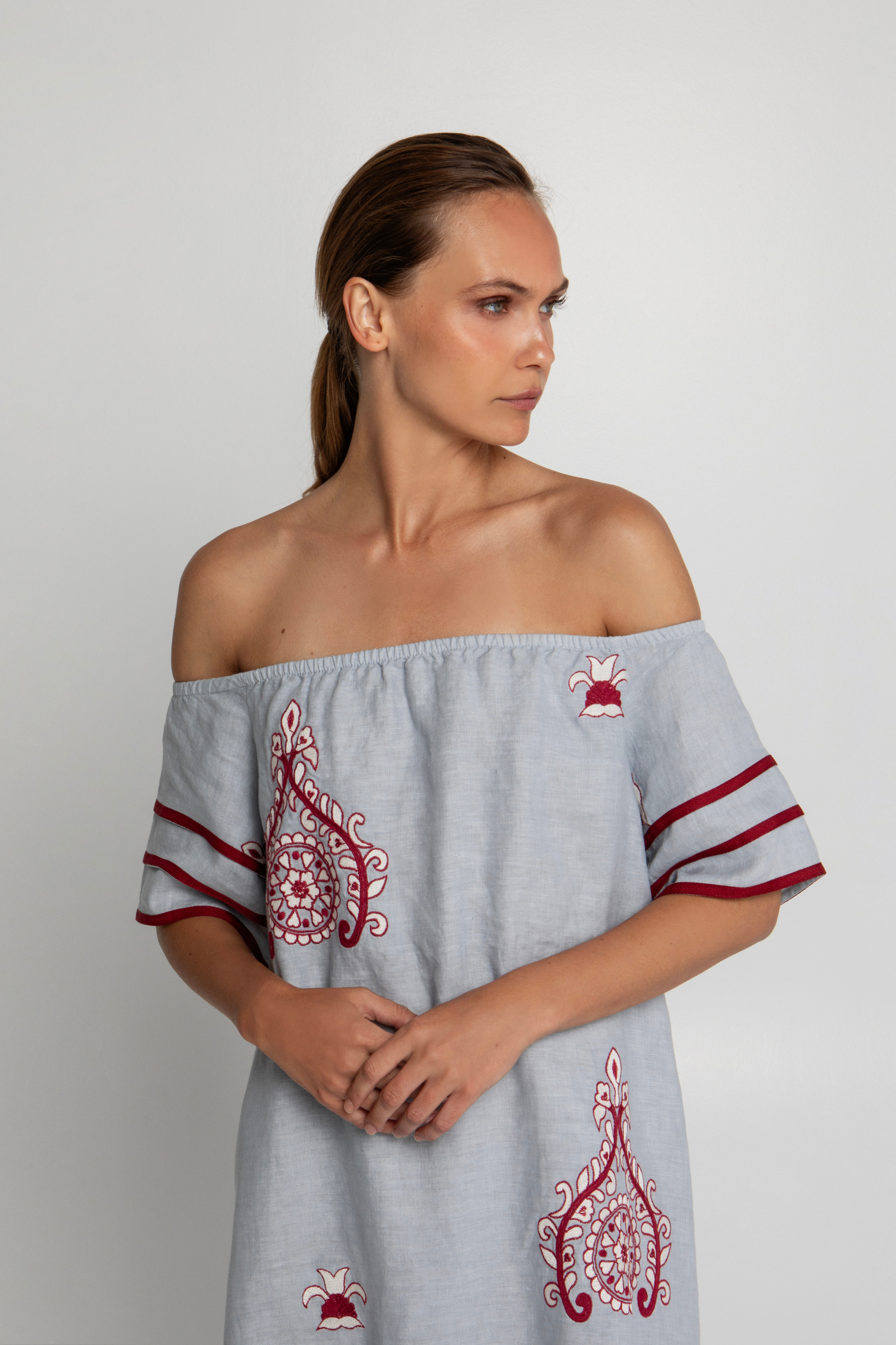 Off-shoulder dress Pitharion - Greek Archaic Kori