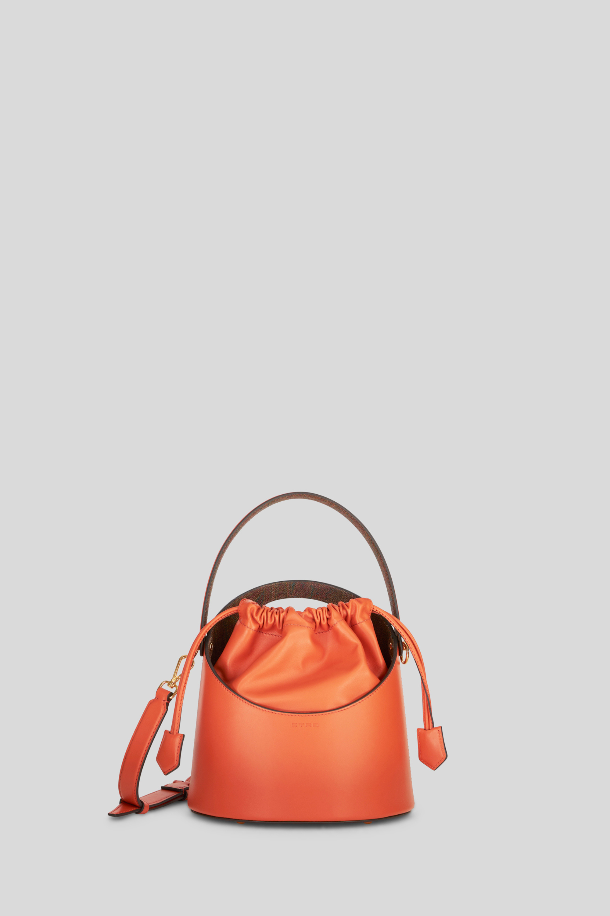 Small Saturno Leather Top Handle Bag