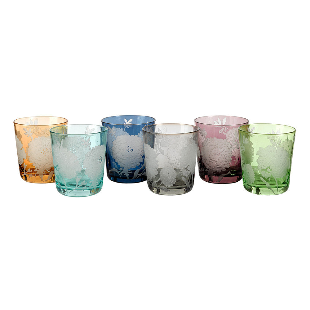 Pols Potten tumbler peony multicolour set 6